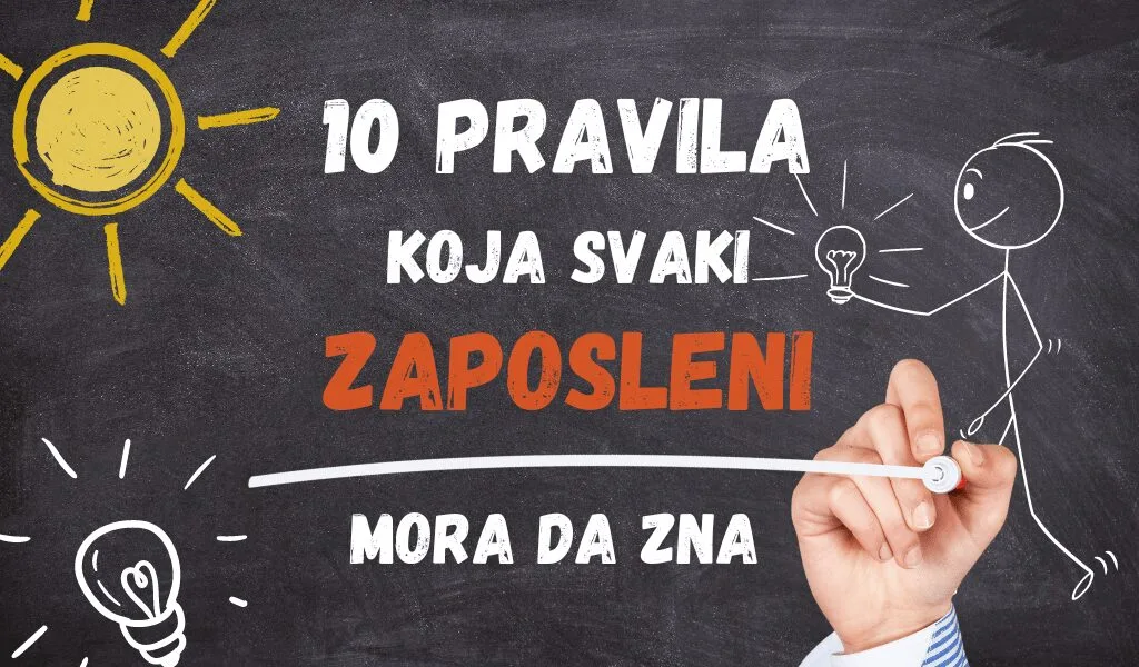 Tabla sa porukom 10 pravila koja svaki zaposleni mora da zna